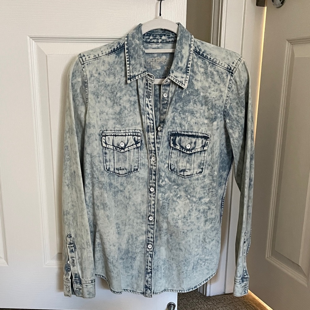GAP Light Blue Acid Wash Denim Shirt